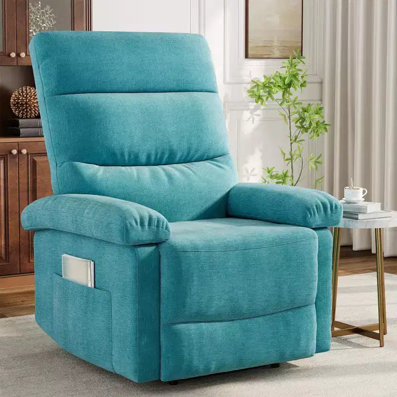 Fauteuil inclinable pour adultes, manuel, en tissu, avec poche latérale, canapé individuel ergonomique réglable pour petit salon, chambre d'enfant, chambre à coucher