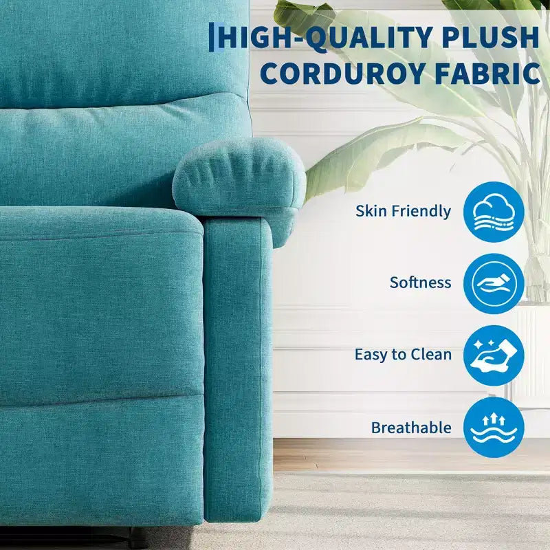 Fauteuil inclinable pour adultes, manuel, en tissu, avec poche latérale, canapé individuel ergonomique réglable pour petit salon, chambre d'enfant, chambre à coucher