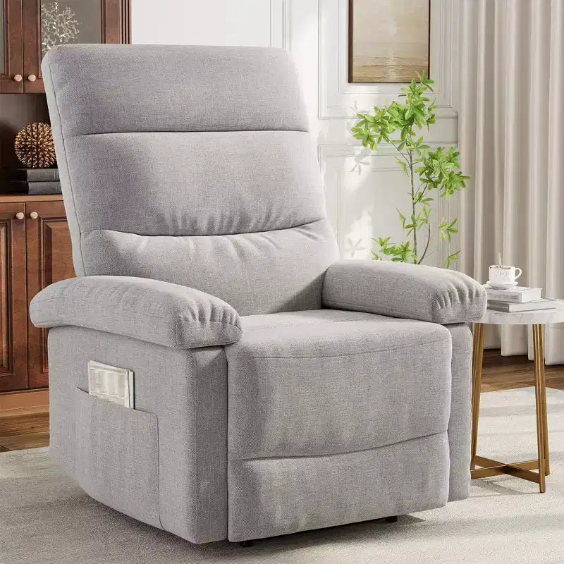 Fauteuil inclinable pour adultes, manuel, en tissu, avec poche latérale, canapé individuel ergonomique réglable pour petit salon, chambre d'enfant, chambre à coucher