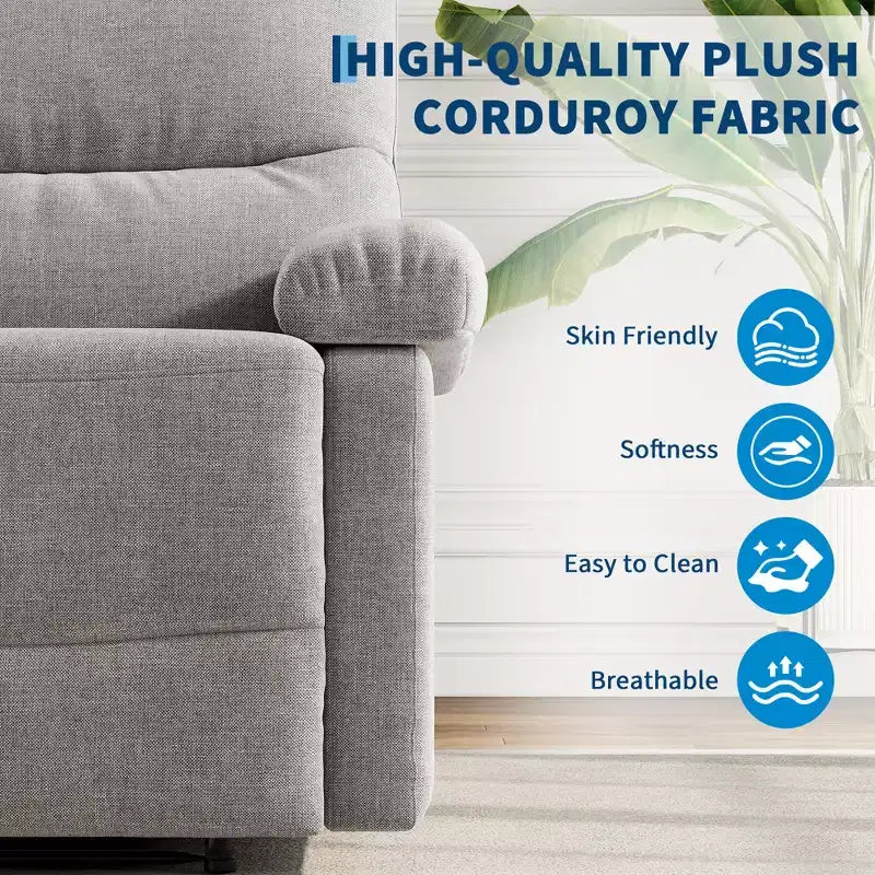 Fauteuil inclinable pour adultes, manuel, en tissu, avec poche latérale, canapé individuel ergonomique réglable pour petit salon, chambre d'enfant, chambre à coucher