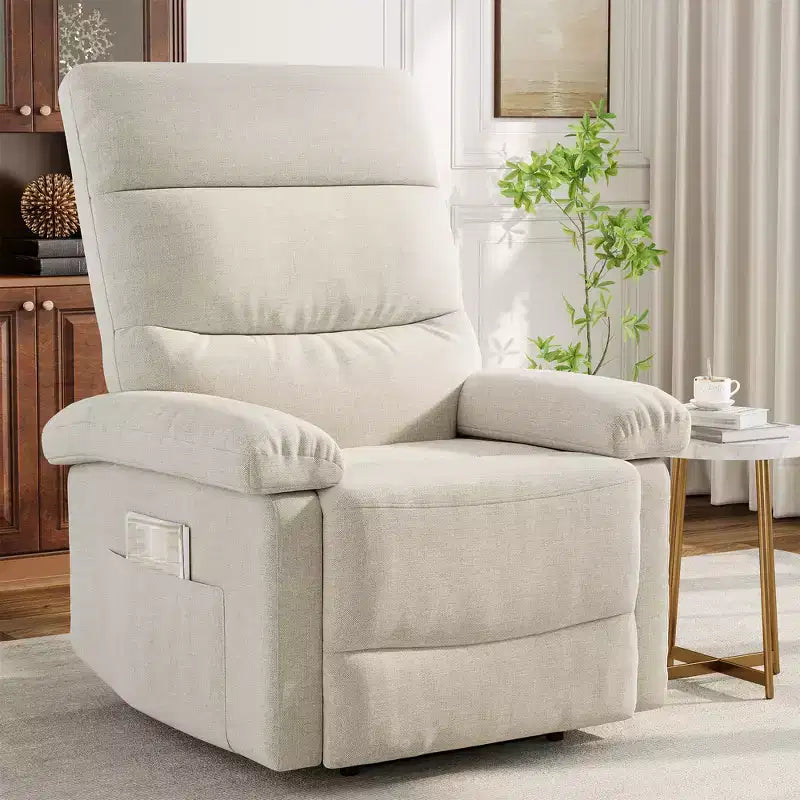 Fauteuil inclinable pour adultes, manuel, en tissu, avec poche latérale, canapé individuel ergonomique réglable pour petit salon, chambre d'enfant, chambre à coucher