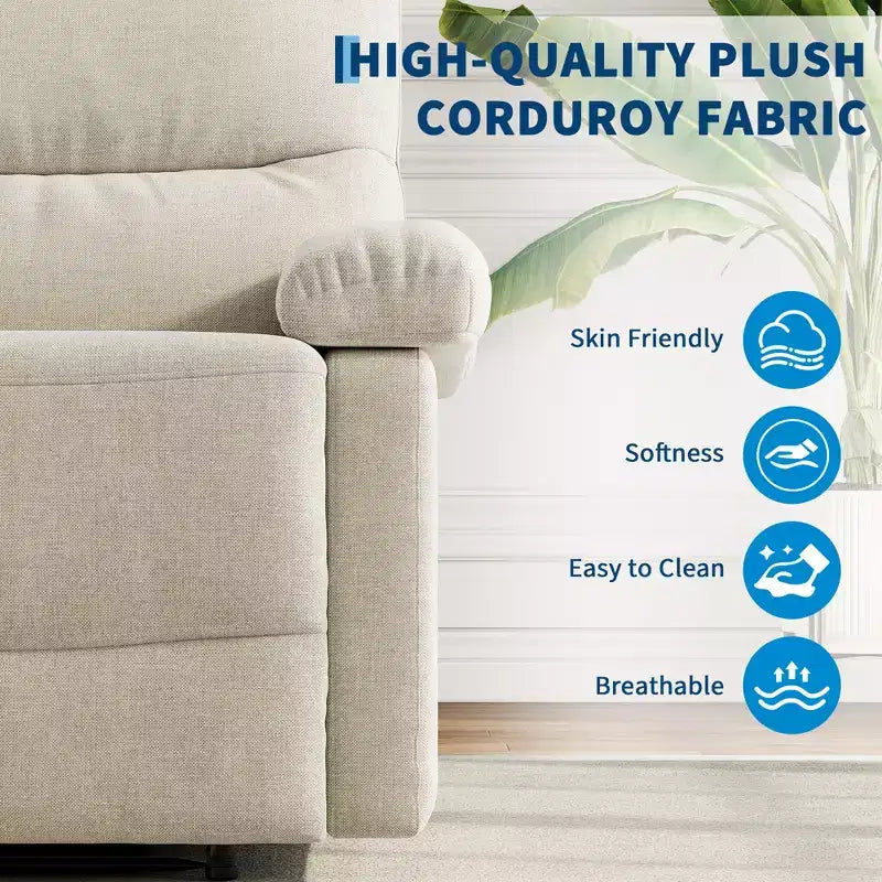 Fauteuil inclinable pour adultes, manuel, en tissu, avec poche latérale, canapé individuel ergonomique réglable pour petit salon, chambre d'enfant, chambre à coucher