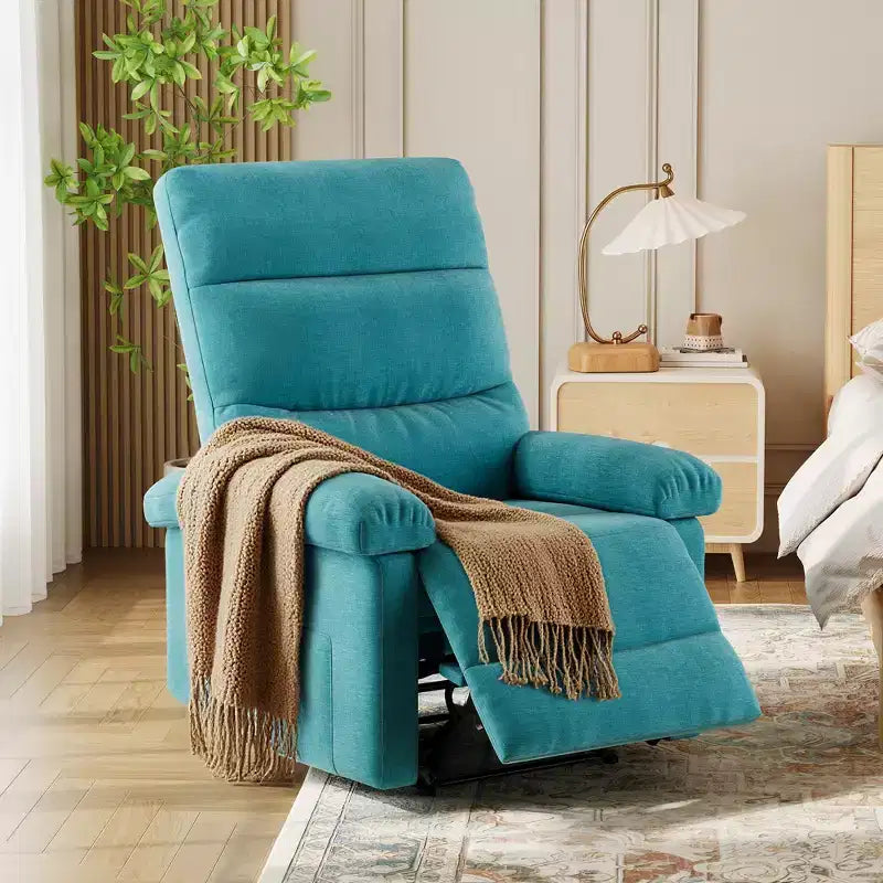 Fauteuil inclinable pour adultes, manuel, en tissu, avec poche latérale, canapé individuel ergonomique réglable pour petit salon, chambre d'enfant, chambre à coucher