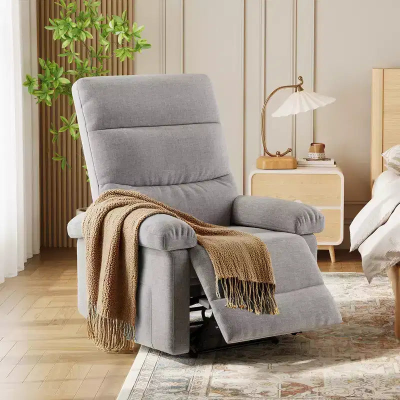 Fauteuil inclinable pour adultes, manuel, en tissu, avec poche latérale, canapé individuel ergonomique réglable pour petit salon, chambre d'enfant, chambre à coucher