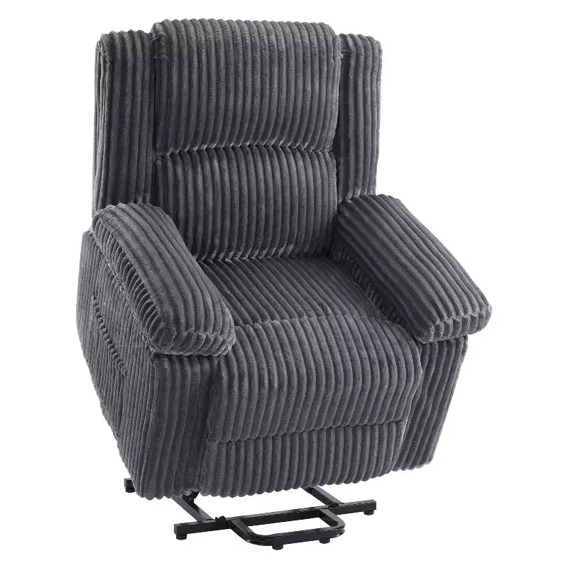 Fauteuil inclinable releveur électrique avec chaleur et massage, fauteuil releveur électrique avec siège rembourré et 2 poches latérales, canapé-fauteuil simple pour salon