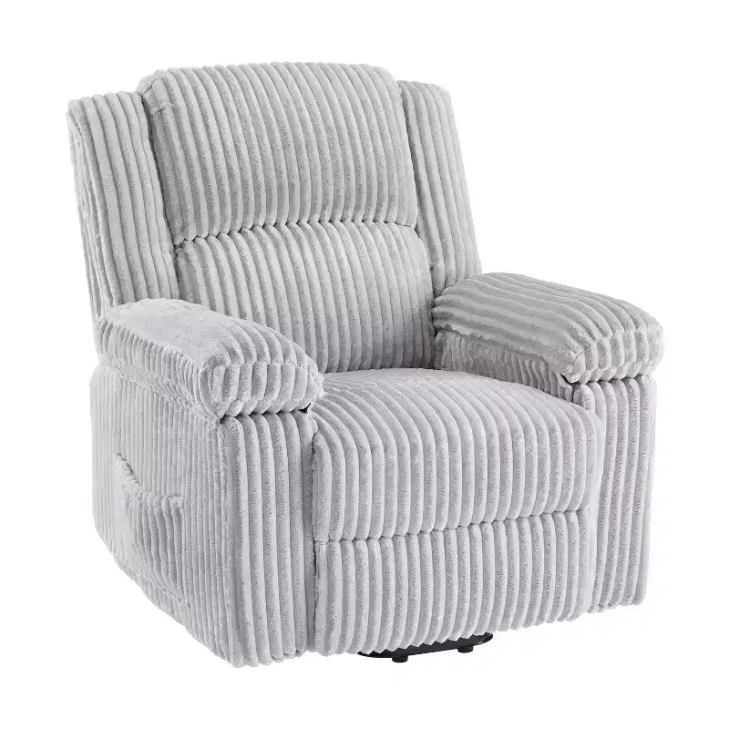 Fauteuil inclinable en velours côtelé, Canapé inclinable manuel avec poignée, accoudoirs rembourrés, rembourrage épais, poche latérale, capacité de 180 kg
