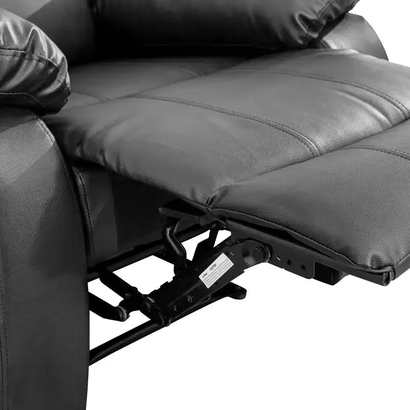 Canapé inclinable électrique, fauteuil inclinable en cuir respirant, canapé 3 places avec rangement et table réversible pour salon, noir