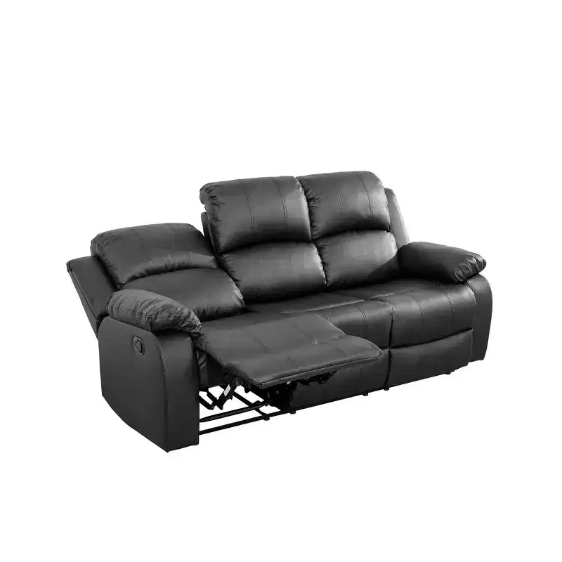 Canapé inclinable électrique, fauteuil inclinable en cuir respirant, canapé 3 places avec rangement et table réversible pour salon, noir