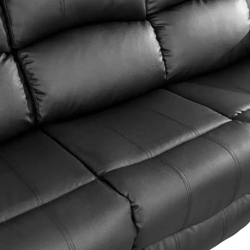 Canapé inclinable électrique, fauteuil inclinable en cuir respirant, canapé 3 places avec rangement et table réversible pour salon, noir