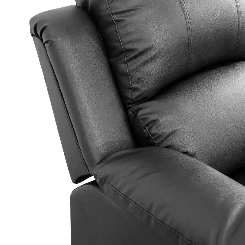 Canapé inclinable électrique, fauteuil inclinable en cuir respirant, canapé 3 places avec rangement et table réversible pour salon, noir
