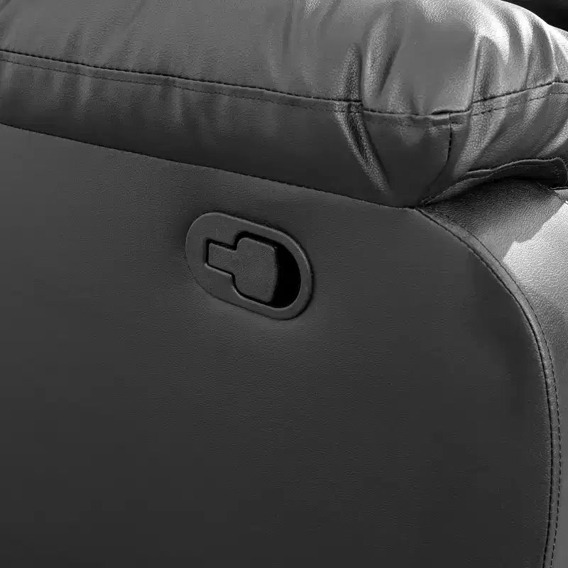 Canapé inclinable électrique, fauteuil inclinable en cuir respirant, canapé 3 places avec rangement et table réversible pour salon, noir