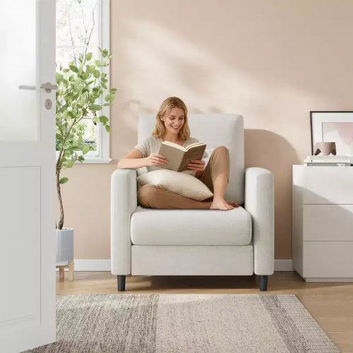 Garvee 30x34x32 Fabric Armchair, Single Sofa Chair, Comfy Upholstered Reading Accent Chairs for Bedroom,Living Room