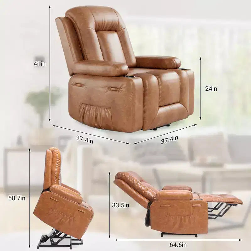Fauteuil inclinable releveur électrique en cuir PU, inclinable réglable, canapé simple ergonomique, pour salon