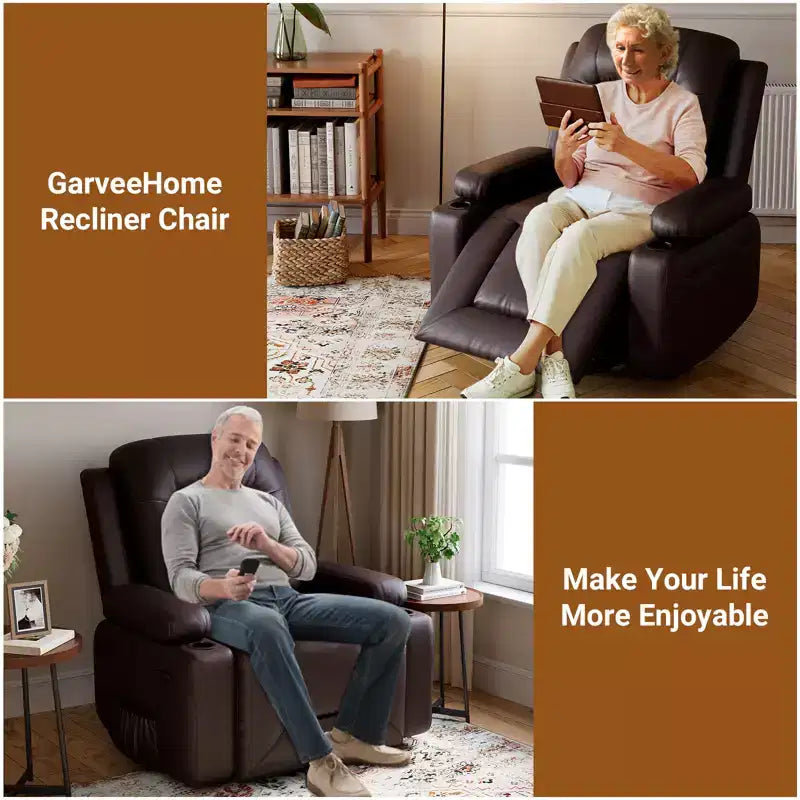 Fauteuil inclinable releveur électrique en cuir PU, inclinable réglable, canapé simple ergonomique, pour salon