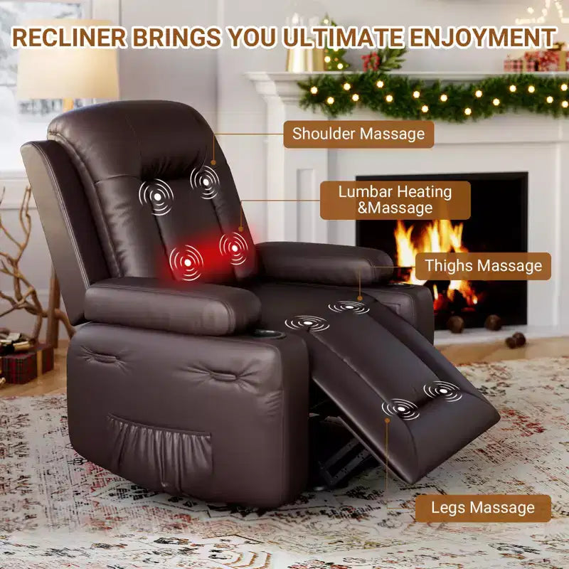 Fauteuil inclinable releveur électrique en cuir PU, inclinable réglable, canapé simple ergonomique, pour salon