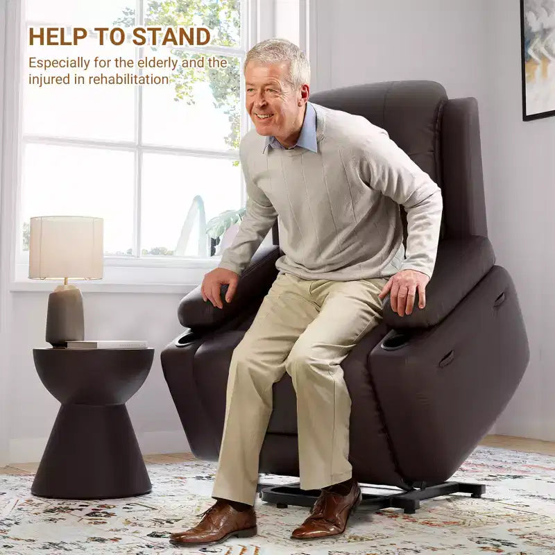 Fauteuil inclinable releveur électrique en cuir PU, inclinable réglable, canapé simple ergonomique, pour salon