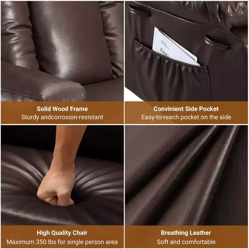 Fauteuil inclinable releveur électrique en cuir PU, inclinable réglable, canapé simple ergonomique, pour salon