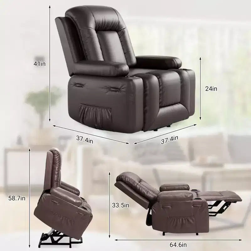 Fauteuil inclinable releveur électrique en cuir PU, inclinable réglable, canapé simple ergonomique, pour salon