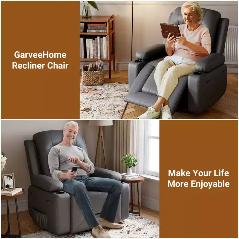 Fauteuil inclinable releveur électrique en cuir PU, inclinable réglable, canapé simple ergonomique, pour salon