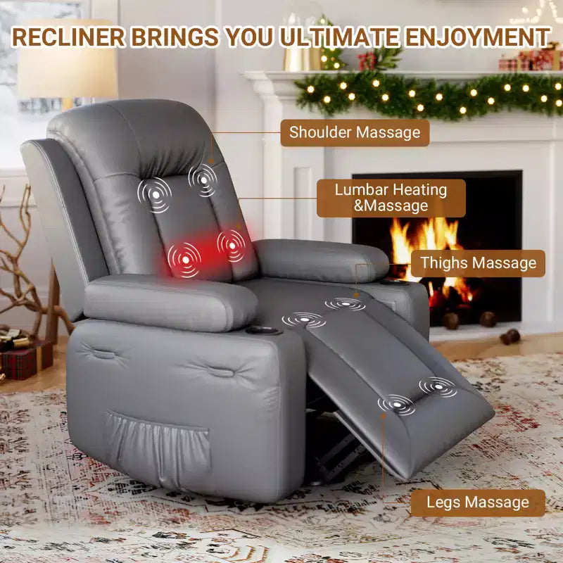 Fauteuil inclinable releveur électrique en cuir PU, inclinable réglable, canapé simple ergonomique, pour salon