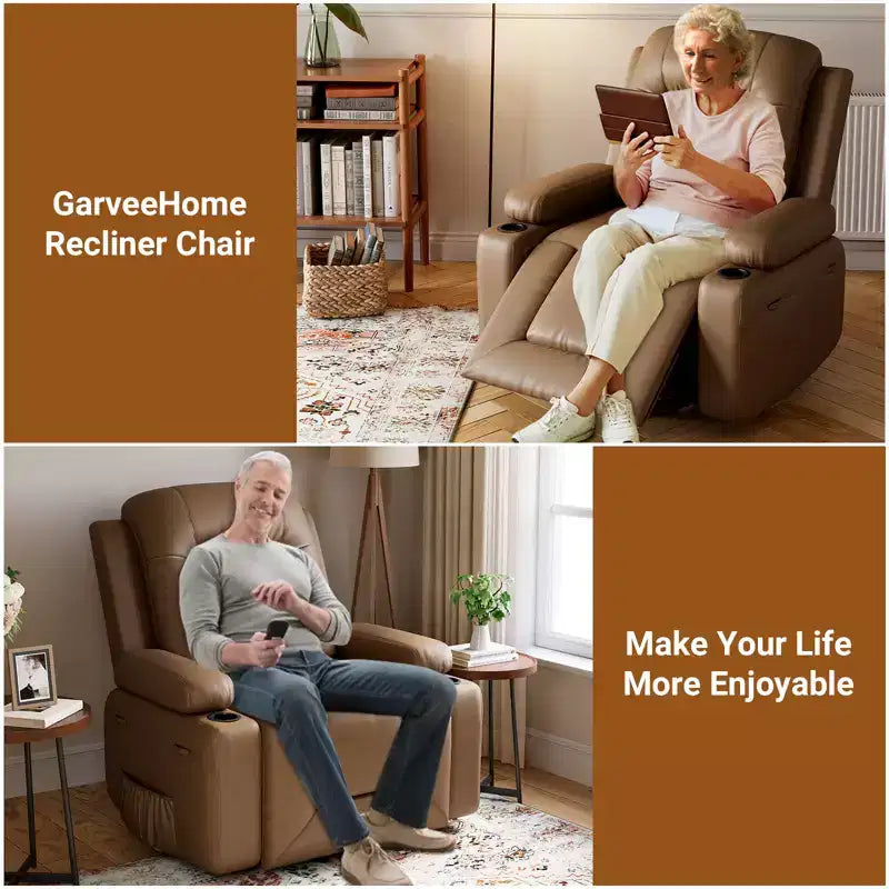 Fauteuil inclinable releveur électrique en cuir PU, inclinable réglable, canapé simple ergonomique, pour salon