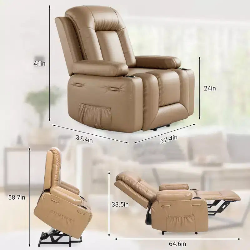 Fauteuil inclinable releveur électrique en cuir PU, inclinable réglable, canapé simple ergonomique, pour salon