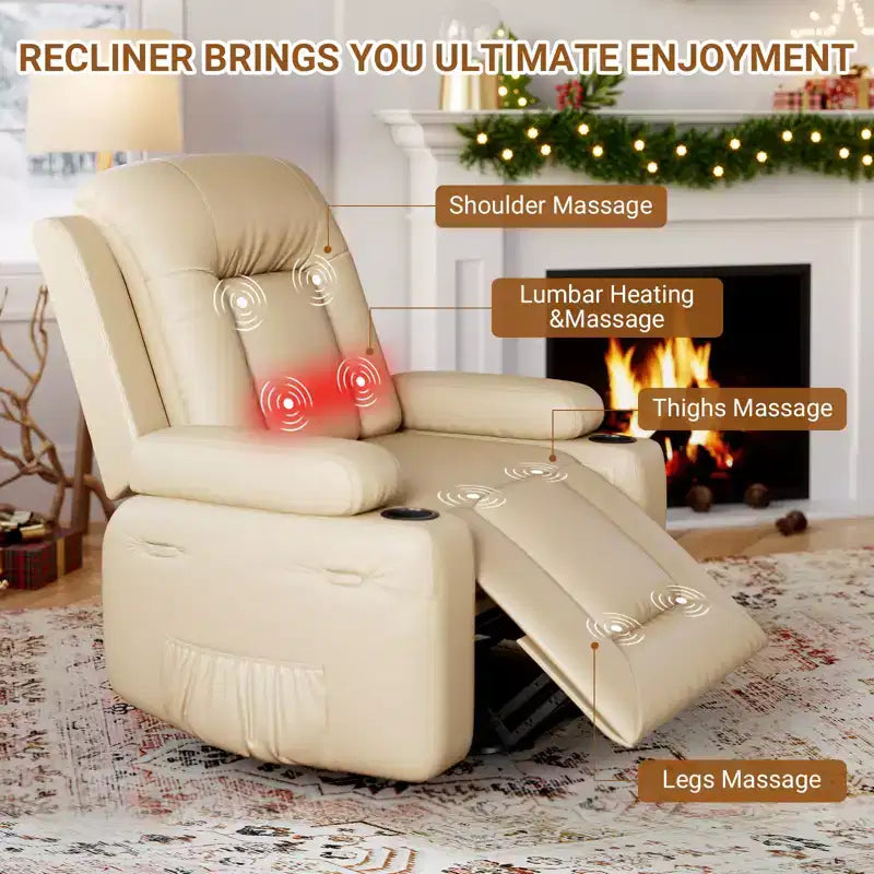 Fauteuil inclinable releveur électrique en cuir PU, inclinable réglable, canapé simple ergonomique, pour salon