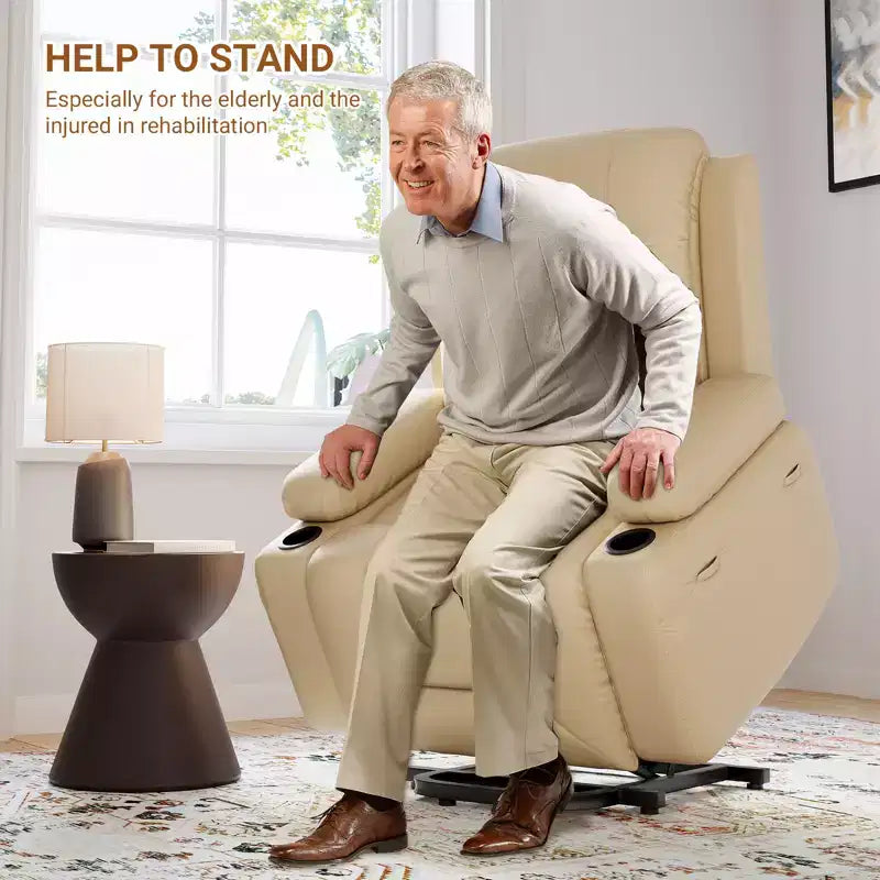 Fauteuil inclinable releveur électrique en cuir PU, inclinable réglable, canapé simple ergonomique, pour salon