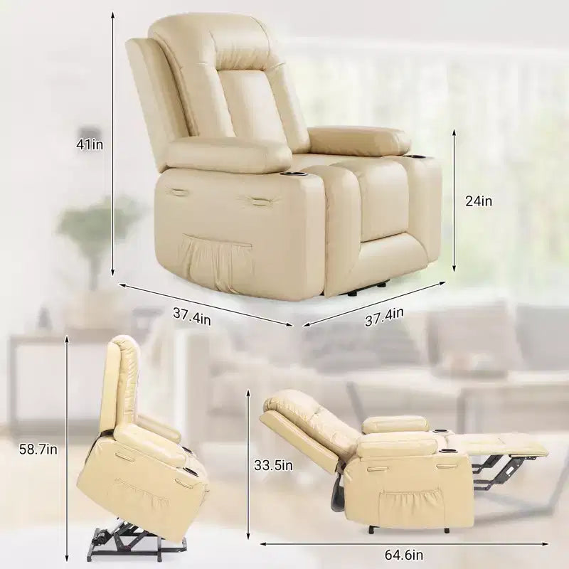 Fauteuil inclinable releveur électrique en cuir PU, inclinable réglable, canapé simple ergonomique, pour salon