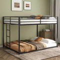Full over Full Metal Bunk Bed with Ladder, Easy Climbing with Adjustable Ladder, Metal Slats Supports, No Box Spring Needed