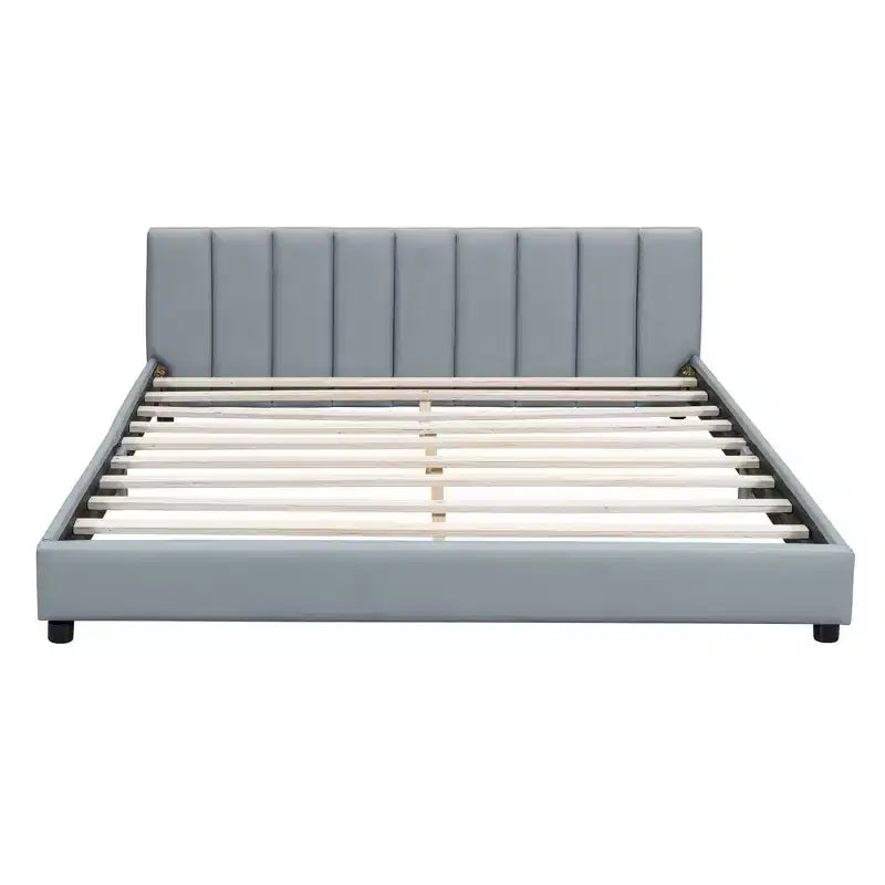 Lit gigogne en bois pour mère et enfant, tailles Queen et Twin XL, capitonné en cuir PU, plateforme au sol