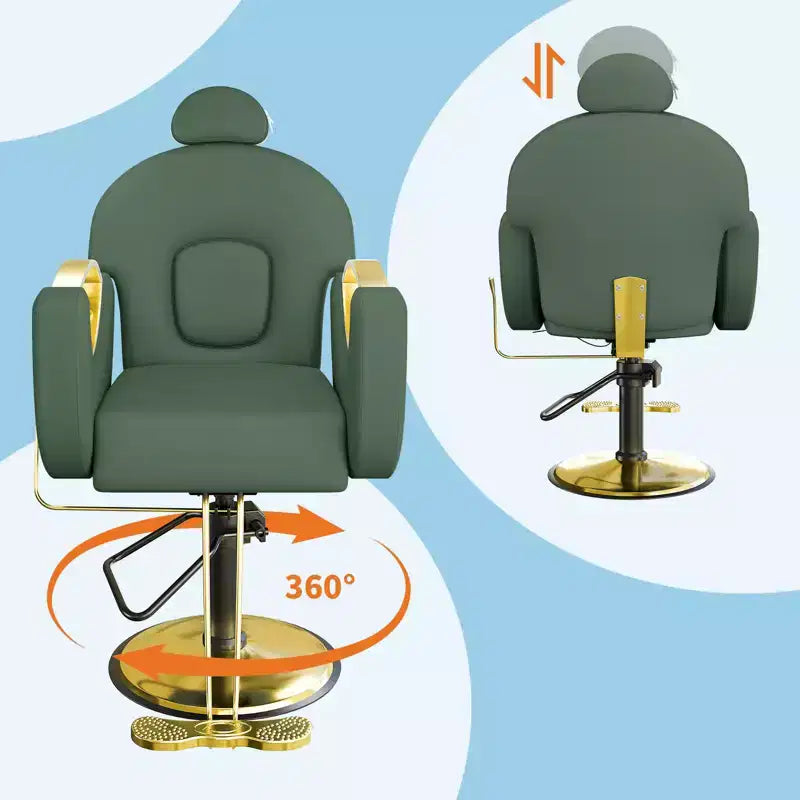 Fauteuil de Barbier pour Coiffeur, Fauteuil de Salon Inclinable avec Réglage Hydraulique de la Hauteur et Rotation à 360°, Charge Max. 150 kg, Équipement de Spa de Beauté