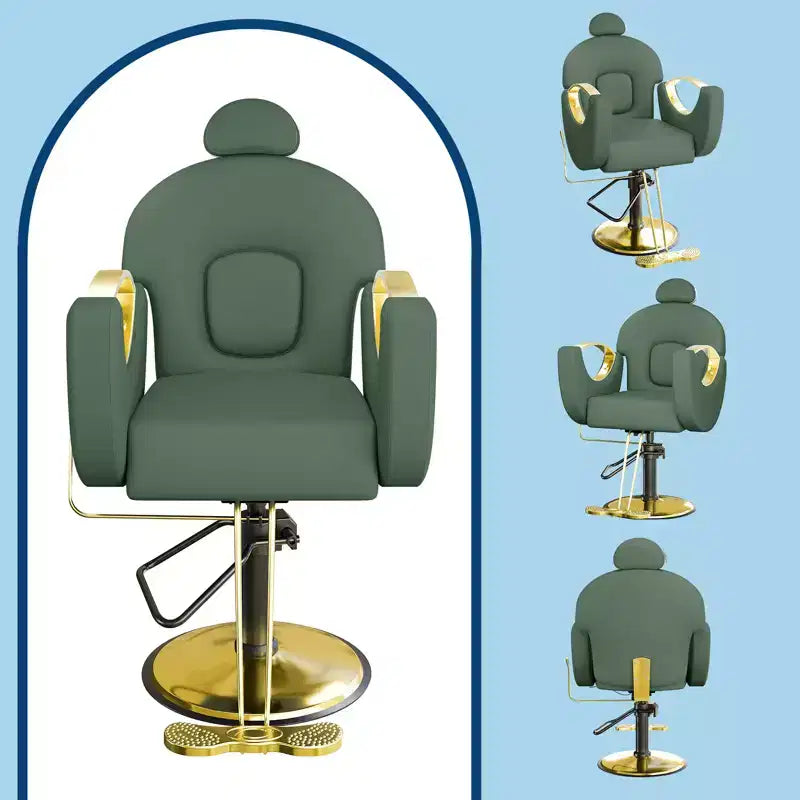 Fauteuil de Barbier pour Coiffeur, Fauteuil de Salon Inclinable avec Réglage Hydraulique de la Hauteur et Rotation à 360°, Charge Max. 150 kg, Équipement de Spa de Beauté