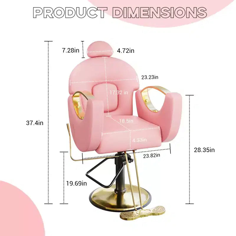 Fauteuil de Barbier pour Coiffeur, Fauteuil de Salon Inclinable avec Réglage Hydraulique de la Hauteur et Rotation à 360°, Charge Max. 150 kg, Équipement de Spa de Beauté