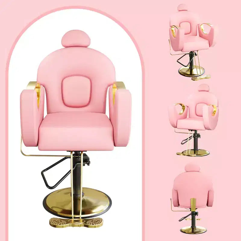 Fauteuil de Barbier pour Coiffeur, Fauteuil de Salon Inclinable avec Réglage Hydraulique de la Hauteur et Rotation à 360°, Charge Max. 150 kg, Équipement de Spa de Beauté