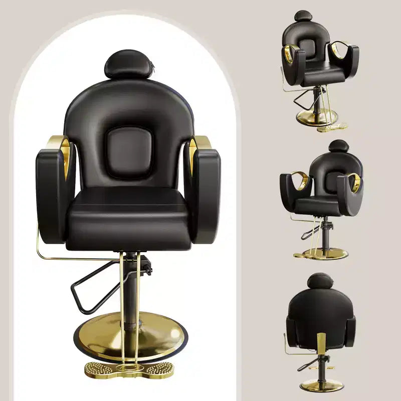 Fauteuil de Barbier pour Coiffeur, Fauteuil de Salon Inclinable avec Réglage Hydraulique de la Hauteur et Rotation à 360°, Charge Max. 150 kg, Équipement de Spa de Beauté