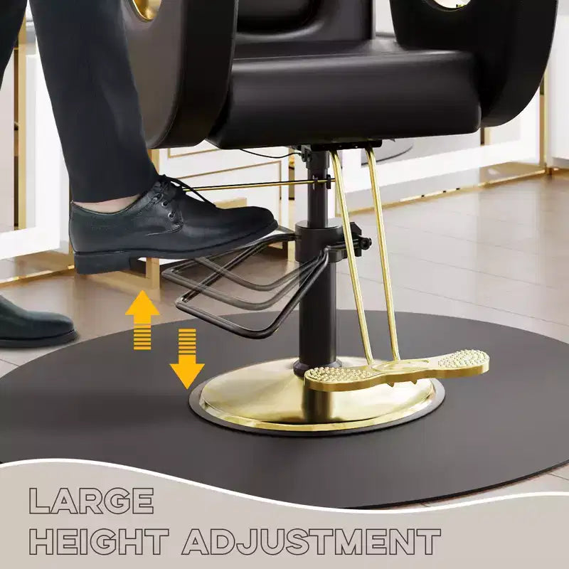 Fauteuil de Barbier pour Coiffeur, Fauteuil de Salon Inclinable avec Réglage Hydraulique de la Hauteur et Rotation à 360°, Charge Max. 150 kg, Équipement de Spa de Beauté