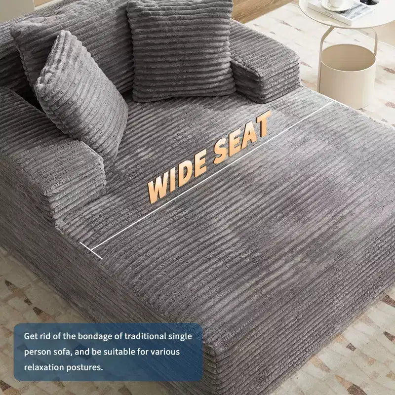 Fauteuil-lit pliable, chaise de couchage convertible avec oreiller, tissu velours côtelé large de 25 mm, coussin en mousse haute densité pour un confort supérieur dans les salons