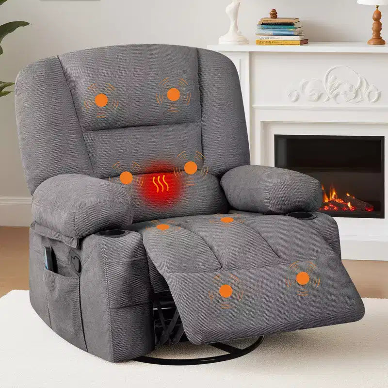 Fauteuils berçants pivotants en chenille à 360°, fauteuil inclinable à bascule, pour le salon, la maison