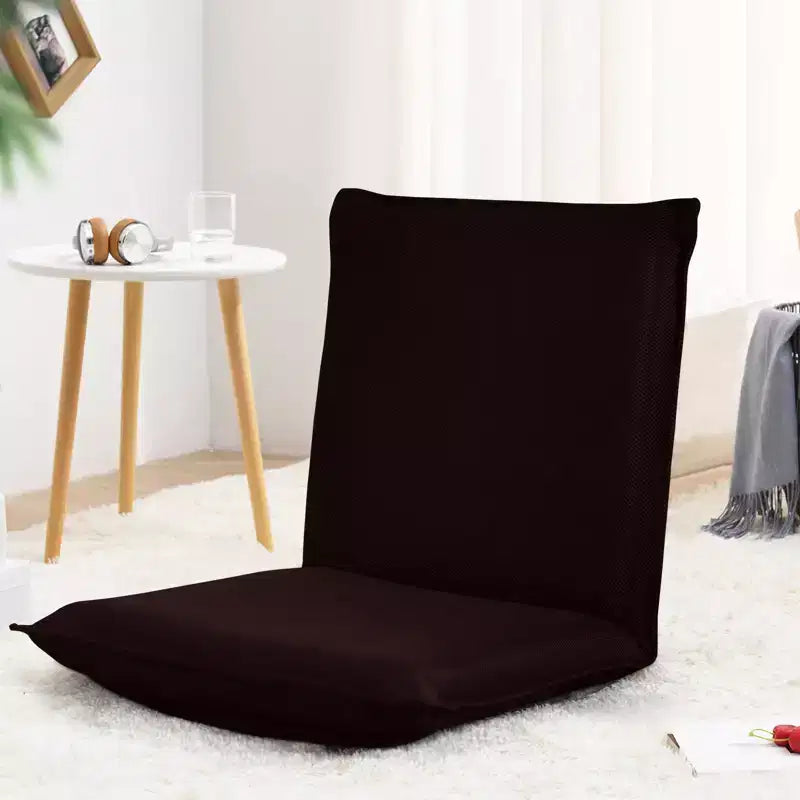 Costway Chaise de Sol Réglable Rembourrée Inclinable avec Dossier Confortable à 6 Positions & Épais Rembourré Canapé Paresseux Siège de Sol Café
