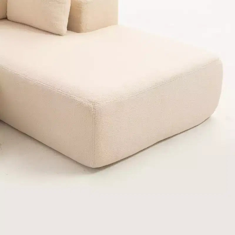 Canapé modulable moderne en L, canapé entièrement compressé en mousse avec coussins moelleux, 5 oreillers