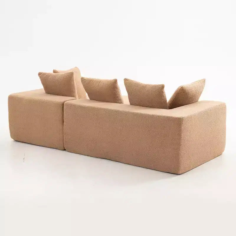Canapé modulable moderne en L, canapé entièrement compressé en mousse avec coussins moelleux, 5 oreillers
