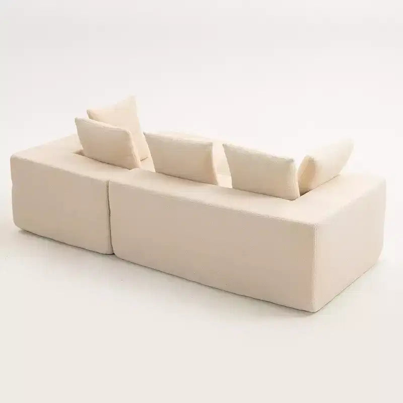 Canapé modulable moderne en L, canapé entièrement compressé en mousse avec coussins moelleux, 5 oreillers