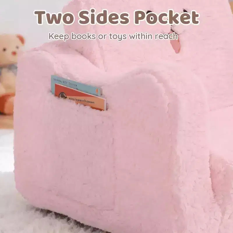 Fauteuil canapé pour enfant en bas âge, canapé convertible 2-en-1 pour bébé, canapé-lit pliant pour salle de jeux, rose