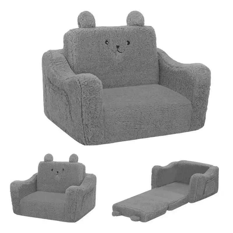 Fauteuil canapé pour enfant en bas âge, canapé convertible 2-en-1 pour bébé, canapé-lit pliant pour salle de jeux, rose