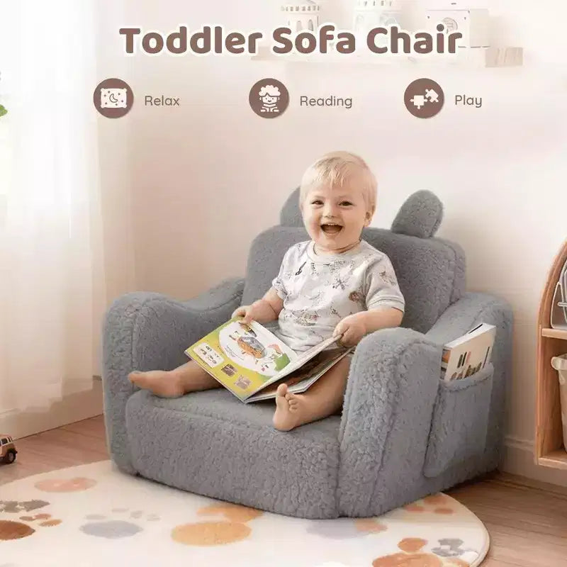 Fauteuil canapé pour enfant en bas âge, canapé convertible 2-en-1 pour bébé, canapé-lit pliant pour salle de jeux, rose