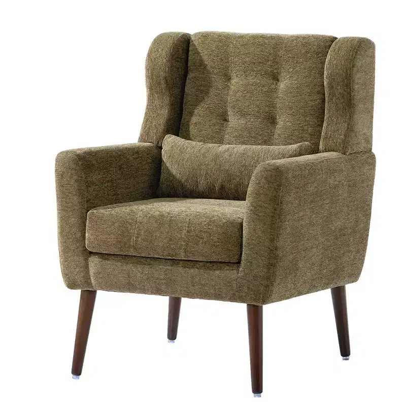 Fauteuil d'appoint moderne de 95,5 cm, fauteuil de lecture rembourré en mousse avec coussin et dossier haut, fauteuil de salon capitonné en tissu chenille