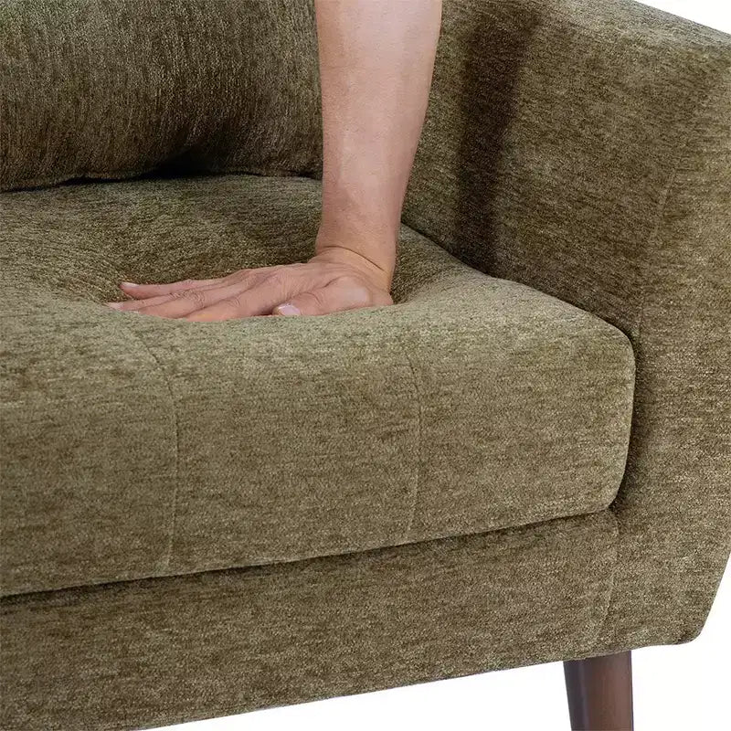 Fauteuil d'appoint moderne de 95,5 cm, fauteuil de lecture rembourré en mousse avec coussin et dossier haut, fauteuil de salon capitonné en tissu chenille