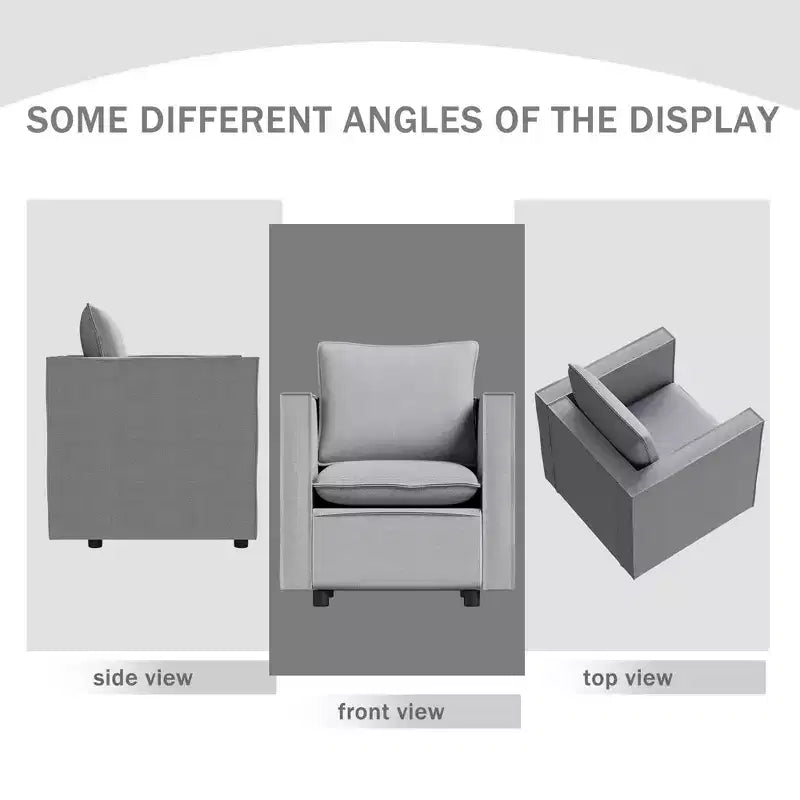 Fauteuil simple gris lot de 2, Coussin d'assise doux et respirant, Fauteuil moelleux pour chambre à coucher ou salle de lecture