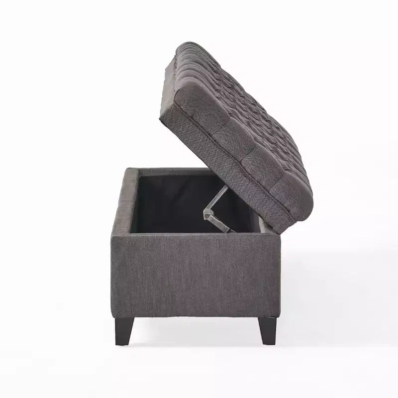 Banc d'entrée élégant avec grande capacité de rangement, pouf de rangement avec assise rembourrée, bout de lit pour le salon